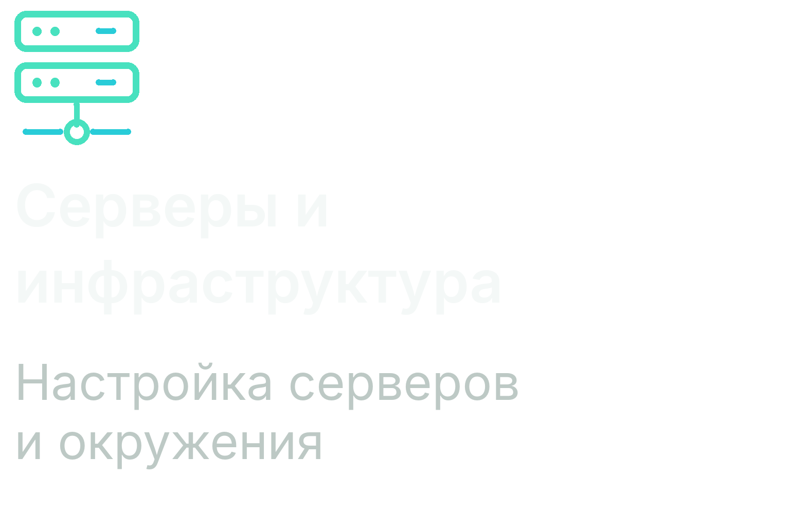 Серверы и инфраструктура. Настройка серверов и окружения